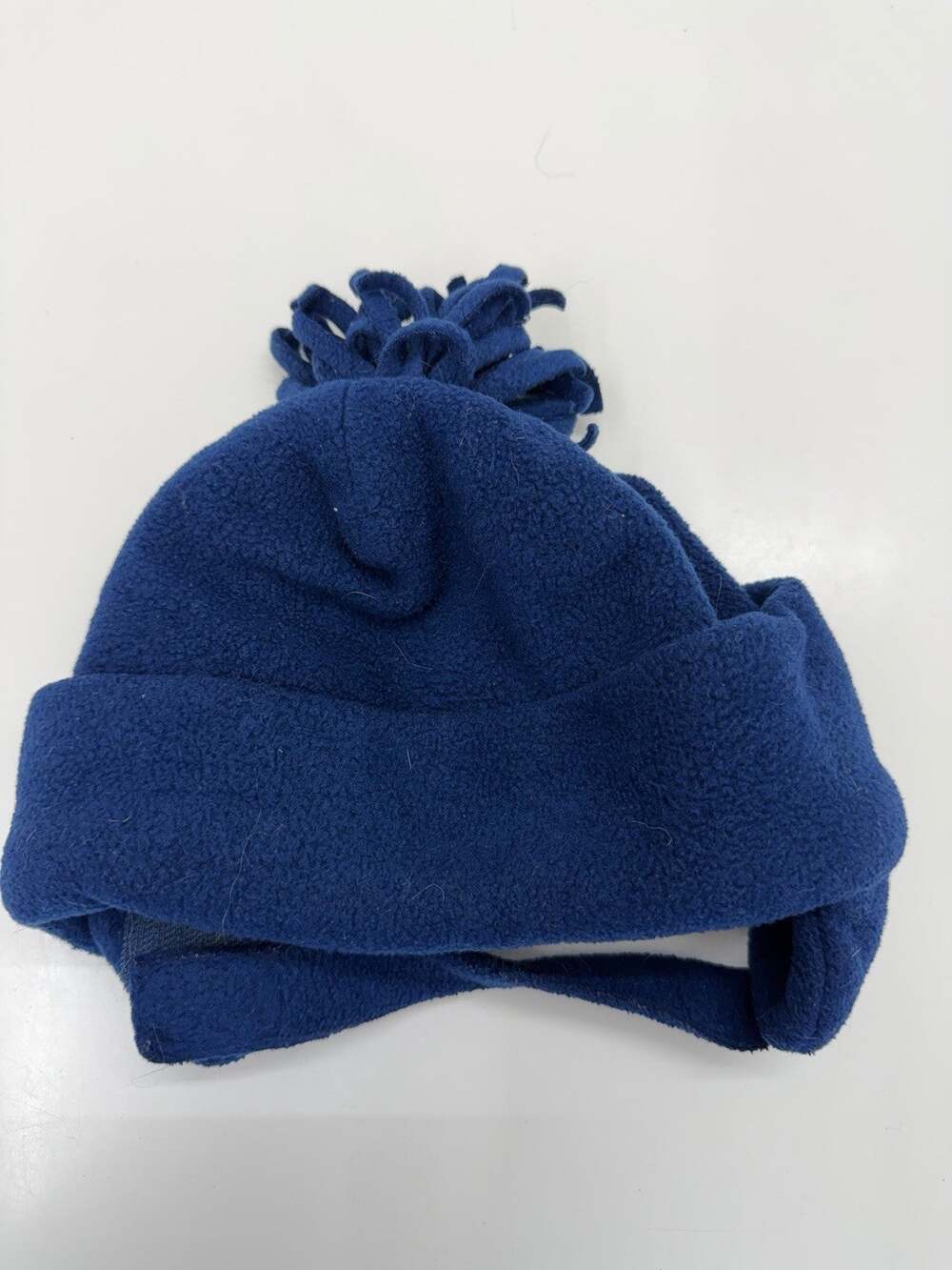 Childrens Hat Fleece Winter Blue Chin Stap Pom Ages 1-3